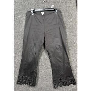 Cache Ankle Dress Pants Womens Size 10 Black Cut-out Design Stretch Mid Rise